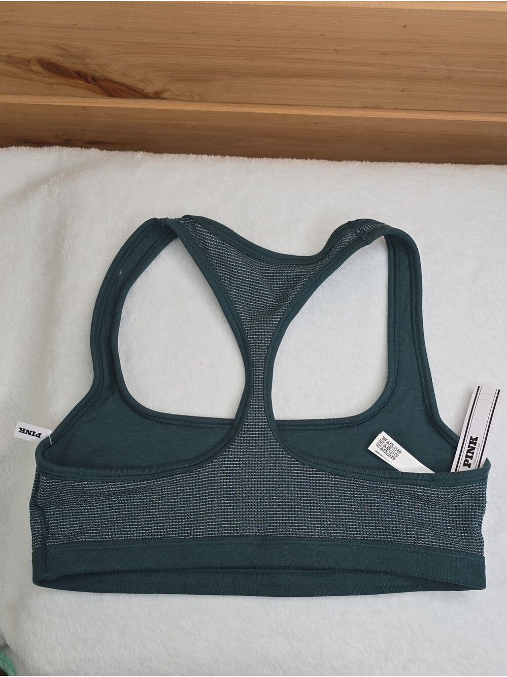 VS PINK Cotton Dorm Unlined Racerback Bralette Sz Med NWT - Picture 4 of 6